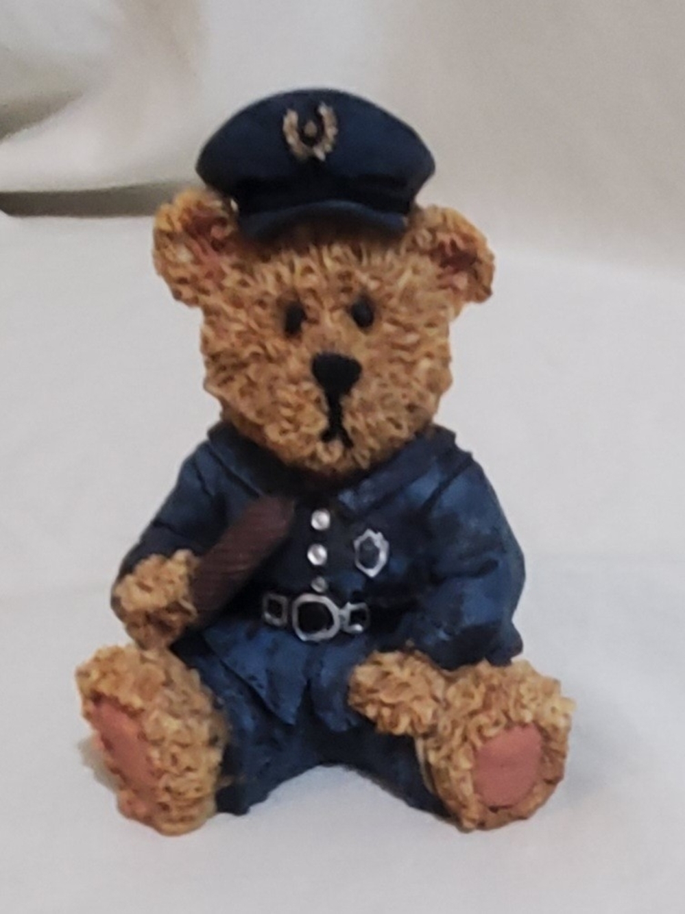 Source Unknown Navy and Tan Police Bear Figurine